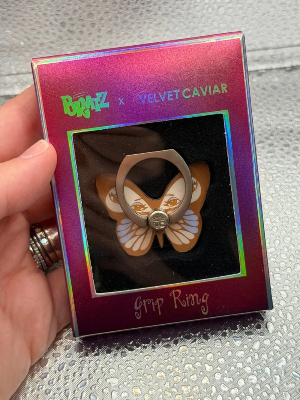 BRATZ x Velvet Caviar Butterfly Eyes Grip Ring - Brown